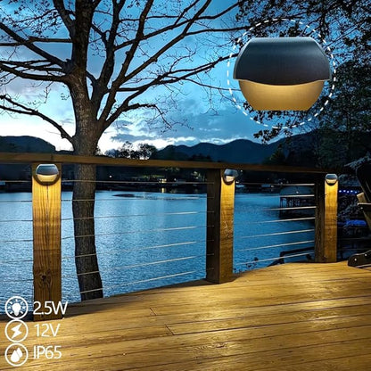 Arrownine Low Voltage Landscape Lighting Cast Aluminum 2.5W Deck Light,Deck Railing Lights Outdoor Patio Step Light,Post Fence Lighting Warm White Water Resistant IP65,Black Finish 3-Pack