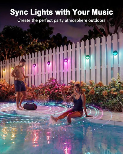 Lumary 12-24V Smart Low Voltage Deck Lights with Hub, 4Inch RGB+CCT Outdoor Privacy Fence Lights, IP65 Waterproof Landscape Lighting for Step, Deck, Patio, Compatible with Alexa & Google, 6Pack