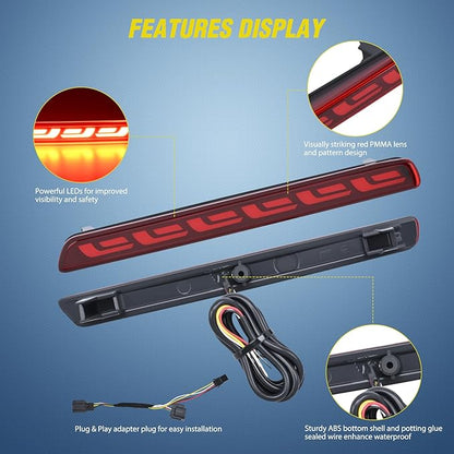 Nilight Rear Bumper Tail Light Compatible with 2023 2024 Honda CRV Red Lens LED Reflector Rear Bumper Lamps Brake Turn Signal Sequential Flashing Driving Taillights Replacement