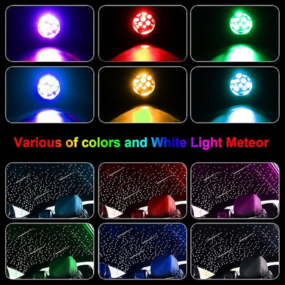 AKEPO 16W RGBW APP Small Size Twinkle Meteor Fiber Optic Lights, Music Activated 650pcs 0.03in 13.1ft/4m Optical Fiber Star Ceiling Light Kit for Car Headliner Star/Home