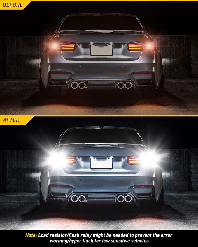 AUXITO Upgraded 7440 7443 LED Bulbs for Reverse Lights Brake Tail Lights T20 7441 7444 LED Replacement Light for Backup Tail Brake DRL Turn Signal Parking Lights, 6000K Xenon White