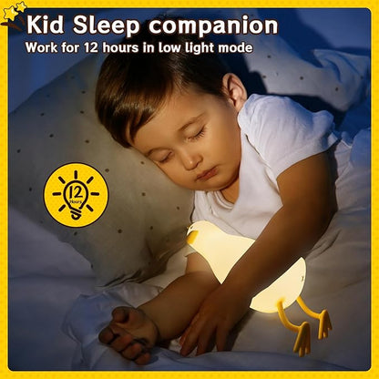 Cute Duck Night Light: LED Baby Silicone Duck Lamp - 7 Colors Kids Night Lamp - Rechargeable Nursery Nightlight - Timer Function Bedside Lamp - Cute Bedroom Décor - Gifts for Children