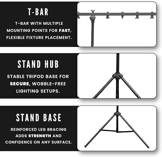 CHAUVET DJ CH06 Lightweight Lighting Stand w/T-Bar (50lb Capacity)