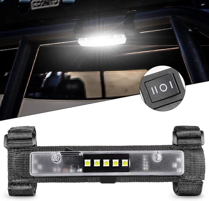 UTV Dome Light, Rfroad Lighting Universal Roll Bar Mount LED Lights UTV Interior Light Roll Cage Utility Lights for SXS Polaris RZR Can Am ATV Truck Car Off Road Kawasaki Golf Car