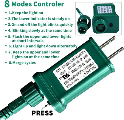 Christmas200-Count Mini Purple & Green String LightsUL-Certified, Equipped with 8 Lighting Modes, Perfect for patios, Fences and Holiday Occasions.(40ft)