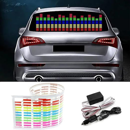 keeda Sound Music Activate Sensor Car Auto Sticker LED Light Equalizer Glow LED Light Audio Voice Rhythm Lamp (Multicolor, 90x10 cm)
