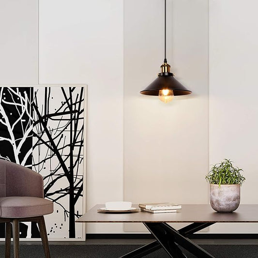 Industrial Retro Black Iron Kitchen Restaurant Bar Balcony Hanging Pendant Light (3 Pack)