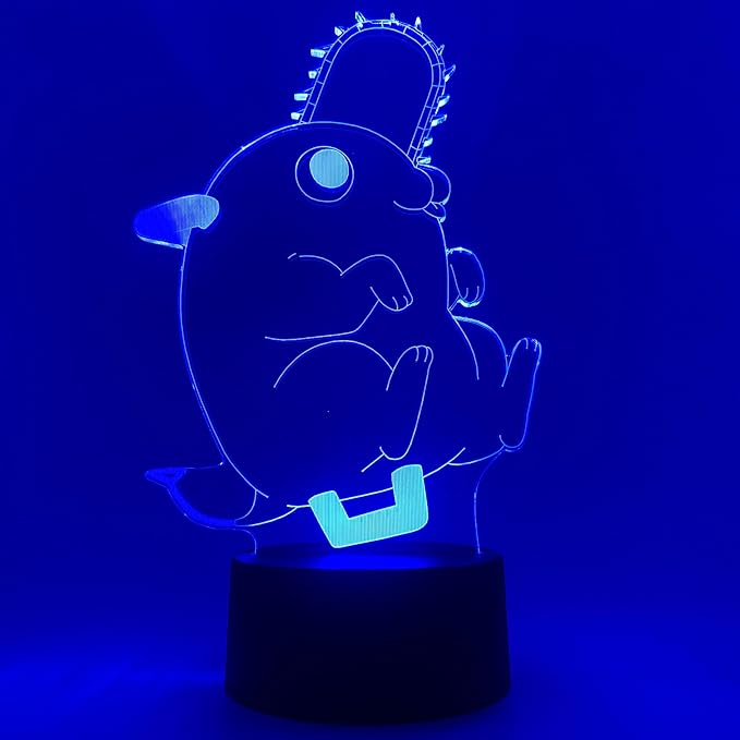 Otaku Lamps Pochita Chainsaw Man – Anime Lamp Figure Night Light, 16 Color RGB LED – 3D Anime Room Décor Gift for Otaku