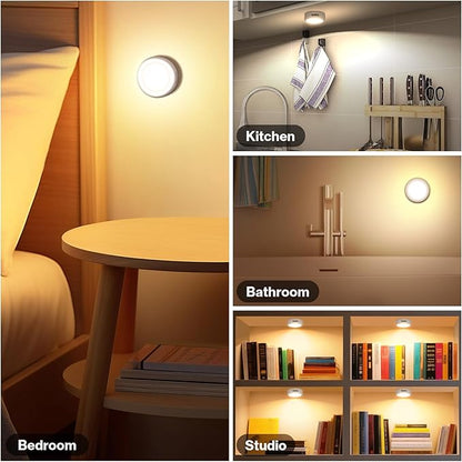 Cadrim Puck Lights, 13 Colors Changeable LED Puck Lightings, LED Lights for Bedroom, Under Cabinet Lights, Under Cabinet Lighting with 2 Wireless Remote Controls for Kitchen(6 Pack)