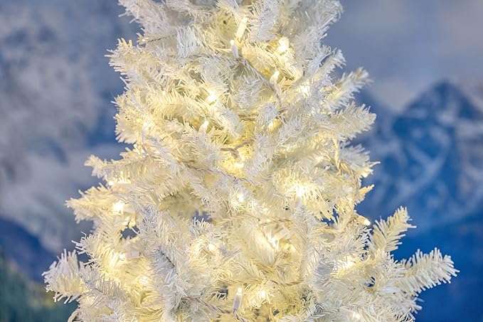 Novelty Lights 11ft Christmas String Lights, 50 Warm White LED Bulbs on White Wire, 2.5" Spacing, Connectable Indoor Outdoor Commercial Grade Lighting for Holidays Patio Weddings
