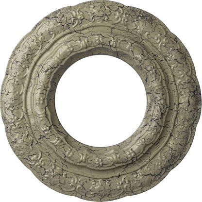15 3/8"OD x 7"ID x 1"P Lisbon Ceiling Medallion (Fits Canopies up to 7"), Hand-Painted Castle Stone Crackle