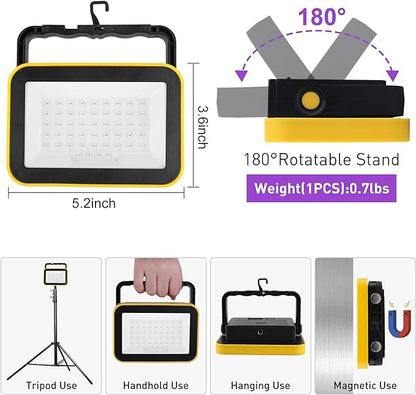 Rechargeable LED Black Light, Battery Powered Portable Blacklight, 400nm LED Flood Light Black Lights, Neon Glow Party, Blacklight Catfishing, Halloween, Glow in The Dark Decoration 2 Pack