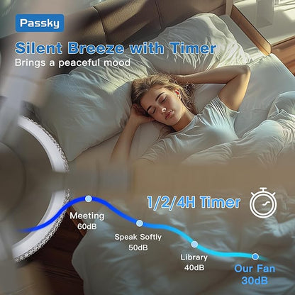 Passky Ceiling Fans with Lights, 52 inch White Flush Mount Ceiling fan with Remote Control, Low Profile Ceiling Fan for Bedroom, Farmhouse, Reversible, 3CCT, Dimmable, Noiseless DC Motor