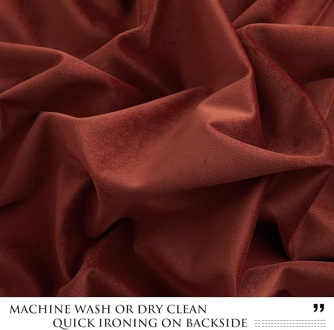 StangH Rust Red Curtains 90 inches for Bedroom, Back Tab Home Theater Drapes Christmas Holiday Decoration for Party Living Room Patio Porch, W52 x L90 inches, 1 Panel