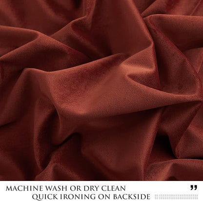 StangH Rust Red Curtains 90 inches for Bedroom, Back Tab Home Theater Drapes Christmas Holiday Decoration for Party Living Room Patio Porch, W52 x L90 inches, 1 Panel