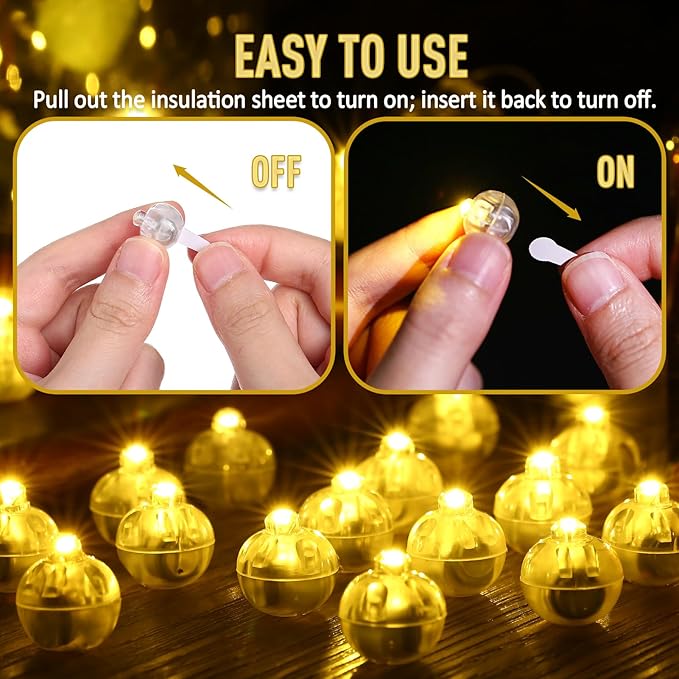 LIHAO 30pcs LED Balloon Lights Mini Round LED Ball Lights for Christmas Halloween Birthday Wedding (Warm White)