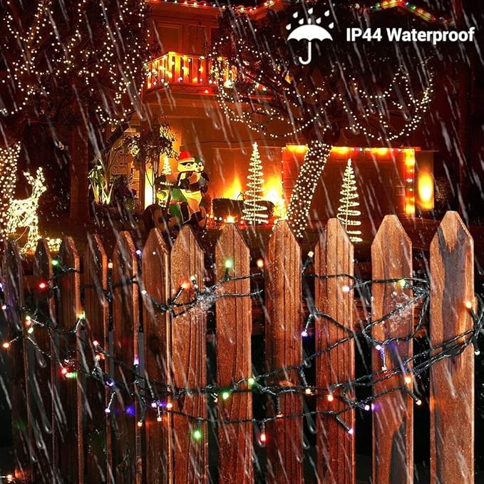 BrizLabs Christmas Tree Lights, 200 LED 65.67ft Color Changing Christmas Lights with Remote, 11 Modes Warm White & Multicolor Xmas Light, Connectable Dimmable Fairy Light for Indoor/Outdoor Home Party