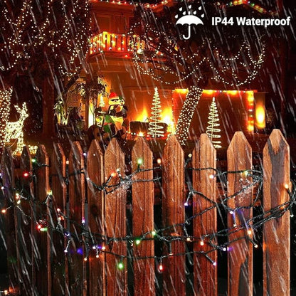 BrizLabs Christmas Tree Lights, 200 LED 65.67ft Color Changing Christmas Lights with Remote, 11 Modes Warm White & Multicolor Xmas Light, Connectable Dimmable Fairy Light for Indoor/Outdoor Home Party