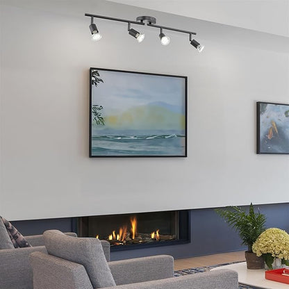 Kira Home Langford 27" Modern 4-Light Directional Track Wall/Ceiling Light + 4W LED Bulbs, Adjustable Heads, Black Finish