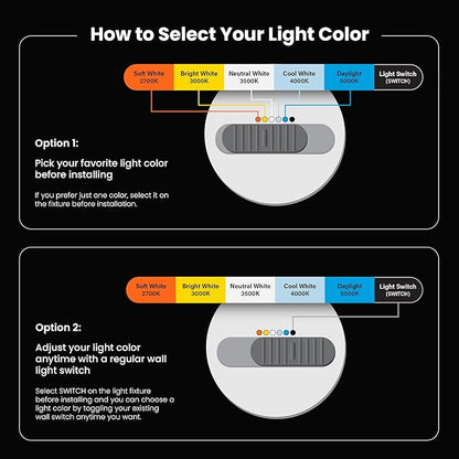 Feit Electric 4" LED Canless Recessed Downlight with Integrated J-Box, High Output, 75W Equivalent, Dimmable, 5CCT Selectable White, 90 CRI, 850 Lumens, 45-Year Lifetime, 4 Pack, LEDR4HOJBX/6WYCA/4