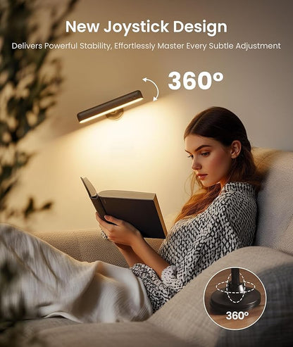 PopoIron Wall Sconce with 7500mAh Rechargeable Battery LED Wall Light for Bedroom with Remote Control, 3 Colors Wireless Wall Lamp 360° Rotation Dimmable Brightness with 15 RGB Colors,Black,1 Pack