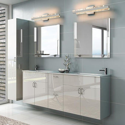 Modern Bathroom Vanity Light: Brushed Nickel 27 inch 28W Dimmable LED Bath Bar Light Fixtures Over Mirror - Wall Sconce Picture Lights for Powder Room Bedroom 3000k