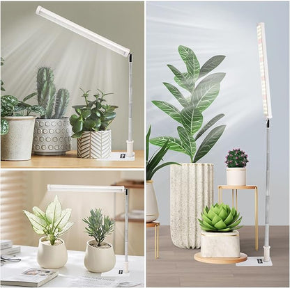 Standing LED Plant Light，Adjustable T10 Grow Light Bar, Full Spectrum Plant Grow Lamp on Stand for Indoor Plants Seed Starting, Seedlings, Veg, Flower