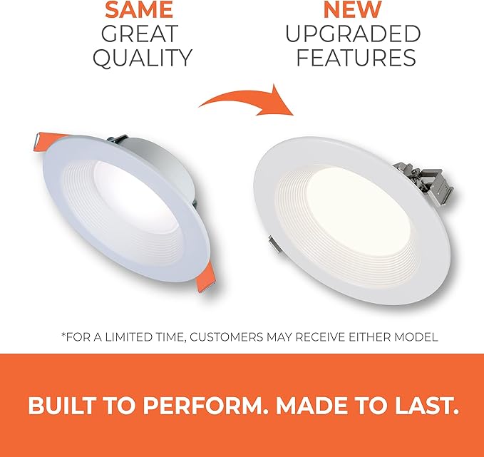 HALO RL 6 in Canless LED Recessed Ceiling Light with Selectable Color Temperature 2700K-5000K Selectable Lumen 900/1200 for Indoor Outdoor Wet Locations Dimmable IC Rated-RL6LS9FSD2W1EWHDM (Pack of 4)