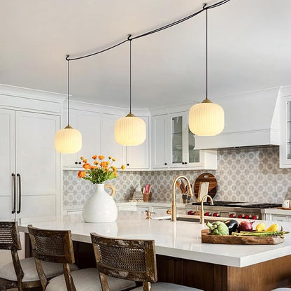 Small Milk Glass Hanging Pendant Light Plug in Brushed Gold Pendant Light Brass Pendant Lights Kitchen Island White Globe Lights Plug in Modern Hanging Chandelier