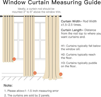 XiDi Beige Blackout Curtains for Bedroom 72 Inchs Long Room Darkening Double Layer Curtains Star Cut Out Design Grommet Drapes with Tiebacks for Girls Kids Living Room, 52 x 72 Inches, Set of 2