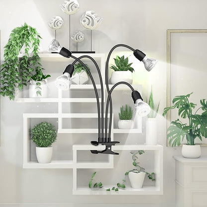 SANSI 20W/40W LED Grow Lights for Indoor Plants,300W/600W Full Spectrum Dual Gooseneck Clip Plant Grow Light with Optical Lens for High PPFD Growing Power Lamp,Lifetime Free Bulb Replacement