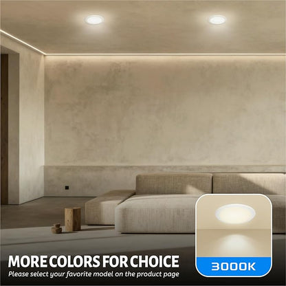 ECOELER 6" Dimmable LED Disk Light, 16.5W 1000Lm 3000K Warm White, Low Profile Flush Mount Recessed Retrofit Ceiling Lights Fixture for Home Improved, ETL Listed, 4 Pack