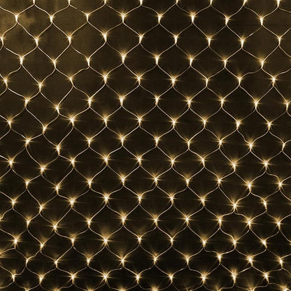 Christmas Net Lights 150L Warm White Lights Green Wire, Connectable Lights Indoor & Outdoor Mesh for Wedding, Christmas Eve,Summer Spring,Festival