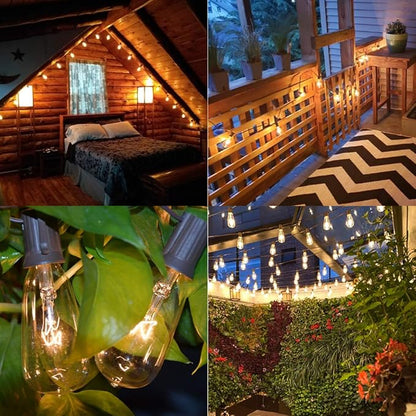 10Ft ST40 Outdoor String Lights with 11 Incandescent Bulbs, E17 Scoket Base, Waterproof Patio String Lights, Hanging Vintage Edison Lights Outdoor for Backyard Garden Porch Party Wedding Decor, Brown