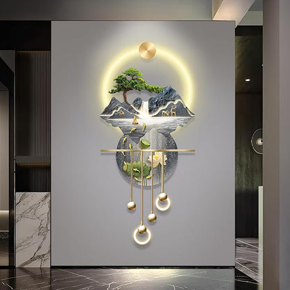 LED Light Decor Wall Art, 3D Art Wall Decor with Light, Decors Walls Sculptures Large 3D Art, Decors Walls Sculptures Lighting Modern, Plug-in Power Supply, Blue C, 23x53IN