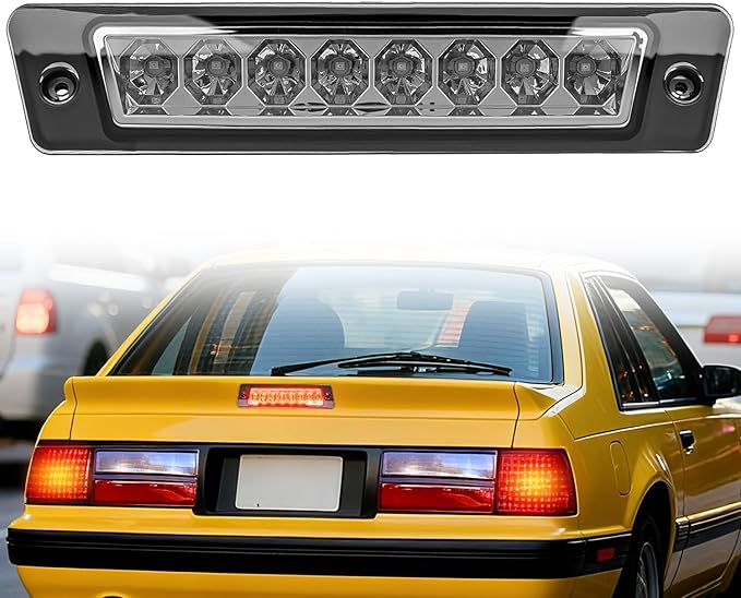 Nilight Third Brake Light Tail High Mount 3rd Stop Lights Smoked Lens Compatible with Ford Mustang LX Hatchback 1987 1988 1989 1990 1991 1992 1993 with Spoiler Version Pickup Truck Rear Center Cab