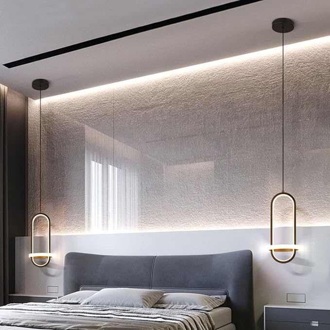 Brikey Black LED Hanging & Pendant Light, Dimmable Lamp for Living Room, Dining Room, Bedside