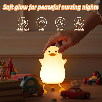 Anywin Duck Night Light, Cute Ducks Gifts, Squishy Silicone Animal Night Lamp for Nursery Bedside with Dimmer & Rechargeable, Gifts for Birthday Holiday Valentine's Day Mothers' Day