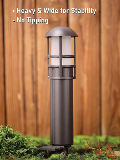 LEONLITE 12-Pack Low Voltage Landscape Pathway Lights 3W Landscape Lighting 12-24V LED Bollard Path Lights Wired CRI 90+ Aluminum Pathway Lighting for Walkway Yard Garden, ETL Listed, 3000K Warm White