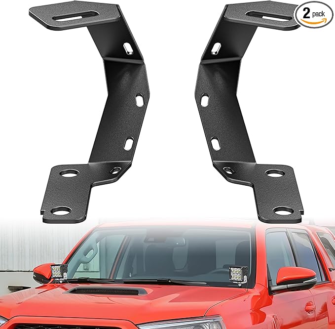Nilight Ditch Light Brackets Hood Hinges Mount Bracket Kit for Auxiliary Offroad LED Pods Work Lighting Compatible with Toyota 4Runner 2009-2023 Tundra 2007-2021