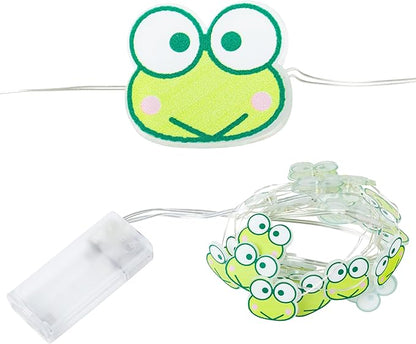 Silver Buffalo Sanrio Hello Kitty and Friends Keroppi 20ct Decorative String Lights, 7 Feet Long, Battery Powered (2 AA Batteries Included), Cool White LED, Indoor Use Only