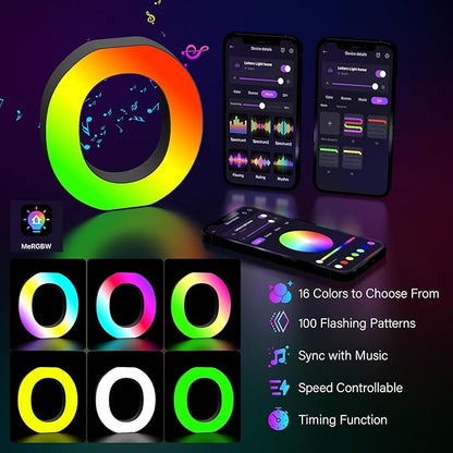 Light Up Letters Marquee Letter - Music Sync RGB Color Changing LED Lights Letter Logo Game Lights for Girls Women Party Birthday Christmas Valentine's Day Wall Desktop Decoration