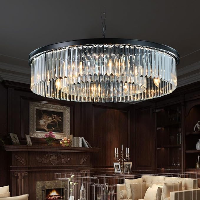 Crystal Chandeliers Modern Contemporary Ceiling Lights Fixtures Pendant Lighting for Dining Room Living Room Chandelier D33.5 (8 Lights)