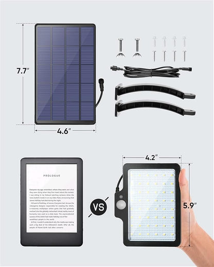 JACKYLED Solar Flood Lights Outdoor Security Light IP65 Waterproof Motion Sensor Dusk to Dawn Solar Light 180 Degree Adjustable Angle Floodlight for Shed,Barn,Ceiling Porch,Doorway,Yard