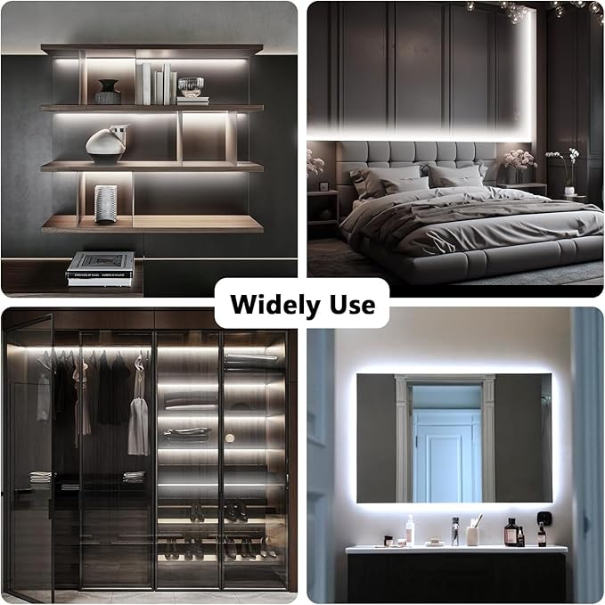 dalattin White COB LED Strip Lights, 16.4ft Dimmable Super Bright 24V Led Tape Light 6500K 1600 LEDs Daylight White Lights for Bedrooms, Mirror, Kitchen, Home Decoration