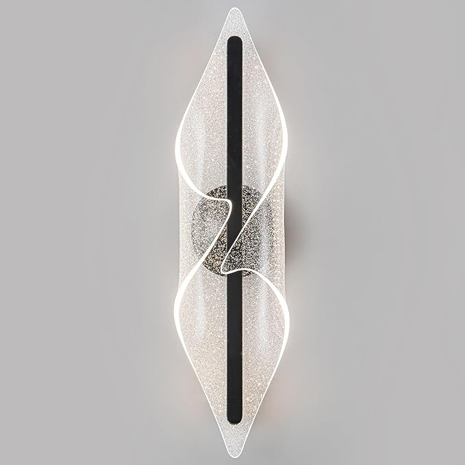 Modern Wall Sconce Light 22.4In Black Wall Lghting LED Dimmable Wall Lamp for Living Room Hallway Bathroom Bedroom Stairs Indoor