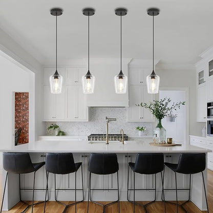 3-Pack Pendant Lights Kitchen Island Modern Glass Pendant Lighting Over Island Kitchen Hanging Light Fixtures Adjustable Hallway Pendant Lights for Bathroom Dining Room Entryway