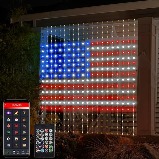 Smart Curtain Lights Plug in, 400 LED Curtain Fairy Lights 6.6Ft x 6.6Ft with App & Remote, Music Sync Programmable Window Hanging Light Dynamic DIY for Indoor Outdoor Backdrop Wall Decor