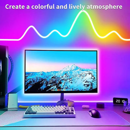 segrass 100FT RGB LED neon Rope Lights LED neon Lights with Remote/APP Control 24V IP65 Waterproof Flexible Neon LED Strip Lights for Bedroom Room Outdoors Decor（2 Rolls of 50ft）