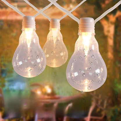 Afirst White Outdoor String Lights Waterproof with 35 LED Bulbs, 15ft Patio Lights for Garden, Backyard, Porch, Holiday (White)